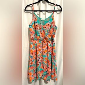 Lush Cami V-Neck Floral A-Line Swing Dress